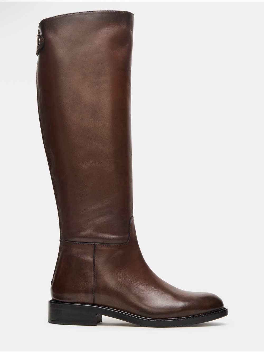 Steve Madden Beren Tall Leather Riding Boots - Dark Brown - Picture 3 of 14